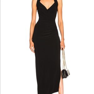 Norma Kamali Halter sweetheart side drape gown